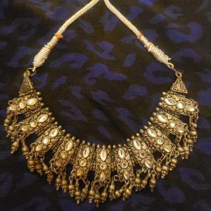 Silver Chunky White Rhinestone Necklace